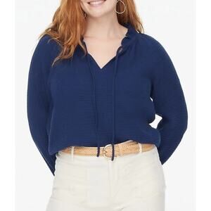 J. Crew Factory Long-Sleeve Gauze Tie-Neck Top Size XL NWT
